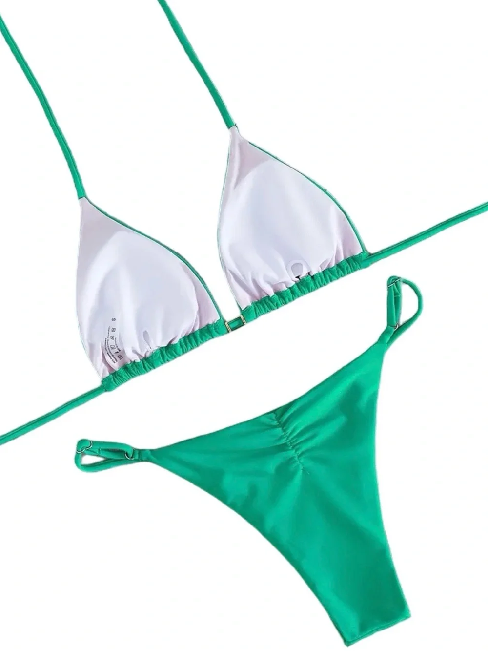 Turquoise Green Triangle Halter Thong Bikini Set